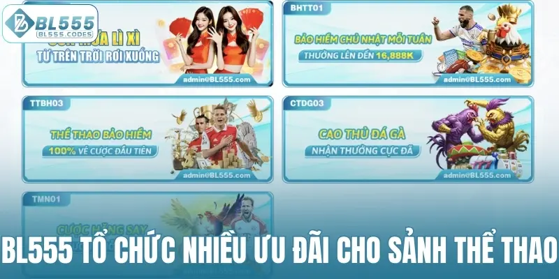 BL555 tổ chức nhiều ưu đãi cho sảnh thể thao