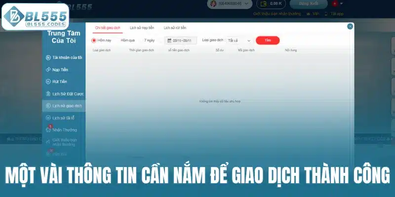 Một vài thông tin cần nắm để giao dịch thành công