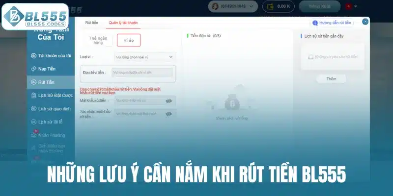 Những lưu ý cần nắm khi rút tiền BL555